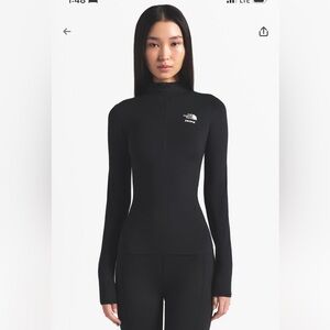 Skims x The North Face Women's Black Long Sleeve Rafina Top Quarter Zip